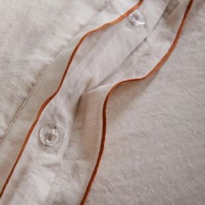 Quince European Linen Double Embroidered Edge Duvet Cover